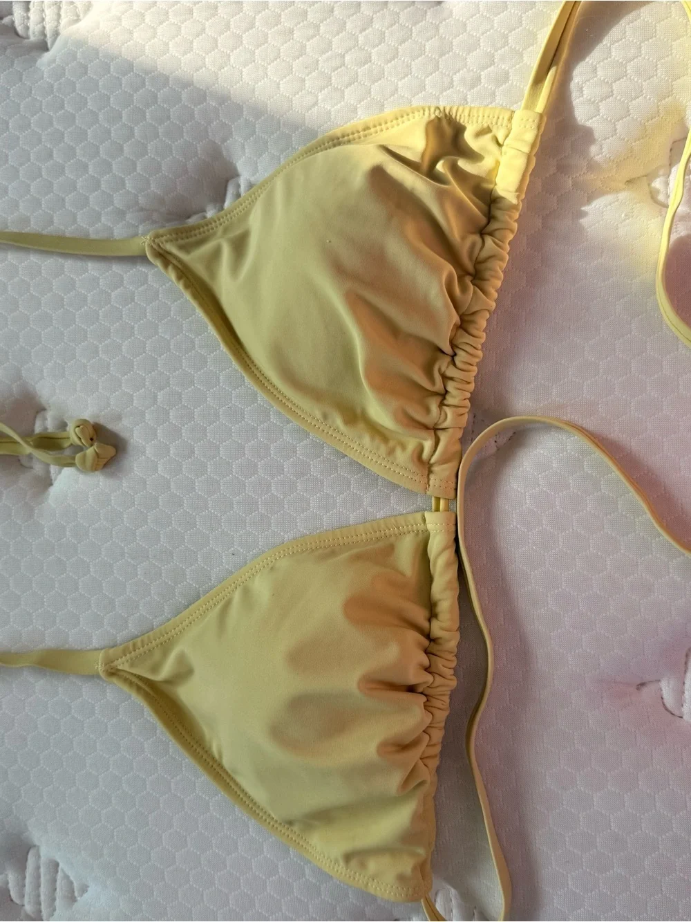Joe Boxer Pale Yellow Triangle Bikini Top